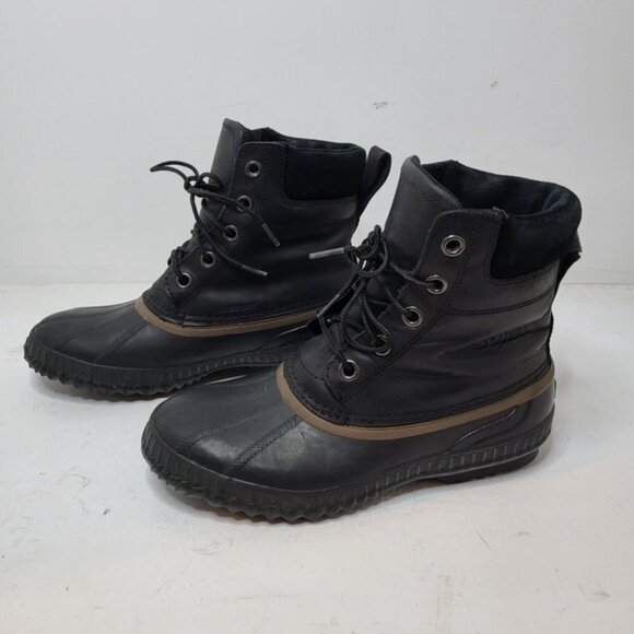 SOREL Cheyanne Lace Full Grain Black Boot Size 8 - Picture 2 of 10